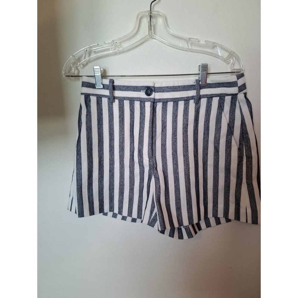 Loft Woman's Shorts Size 2  Blue & White Stripe Shorts Cotton Blend